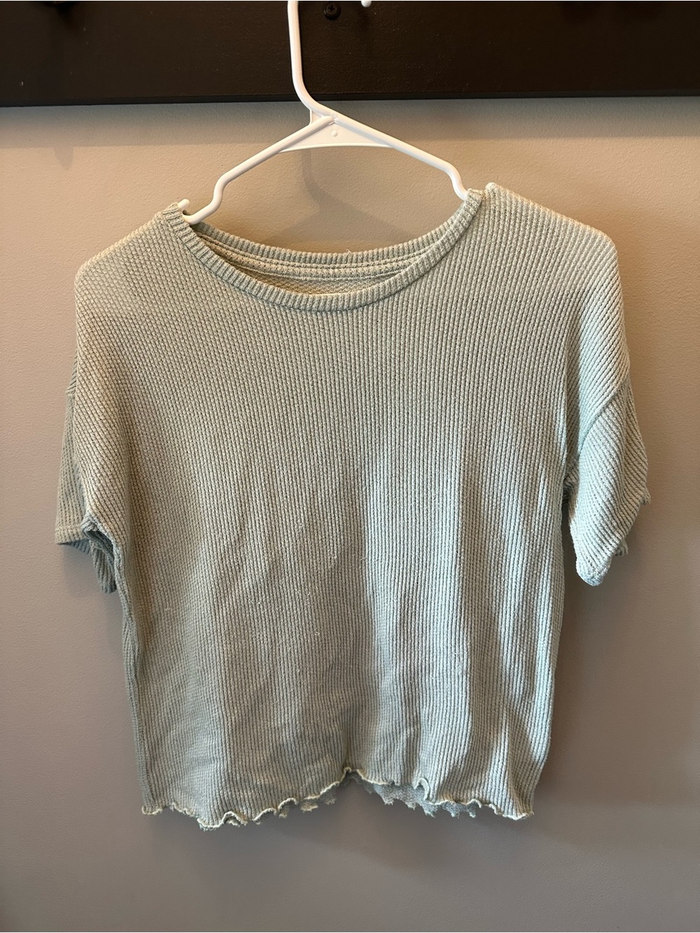 American Eagle Short Sleeve Mint Knit Top